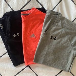 Three v-neck workout tops